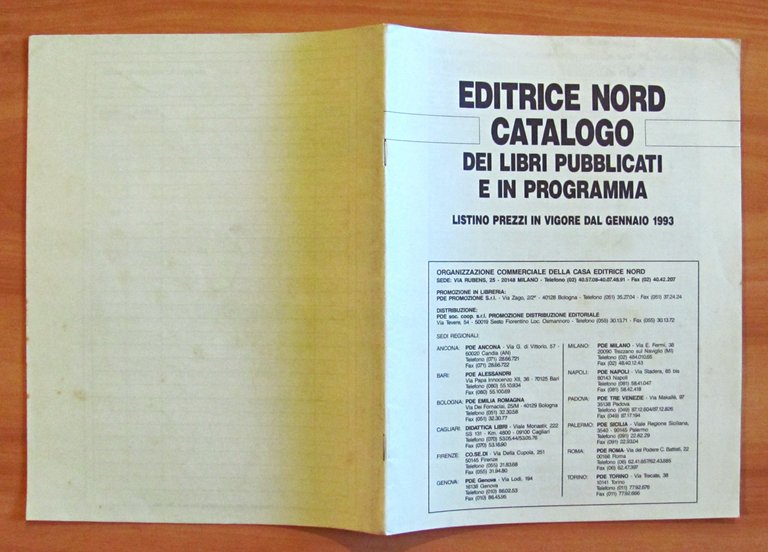EDITRICE NORD - CATALOGO DEI LIBRI PUBBLICATI E IN PROGRAMMA …