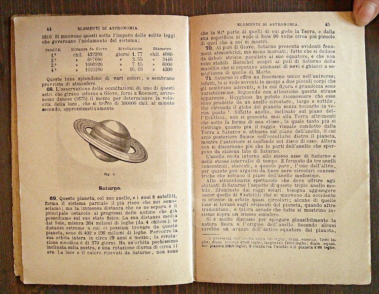 ELEMENTI DI ASTRONOMIA - Biblioteca del Popolo N.8, 1882