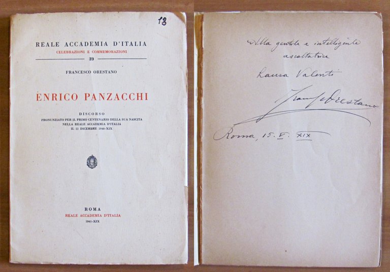 ENRICO PANZACCHI - Dedica Autografa