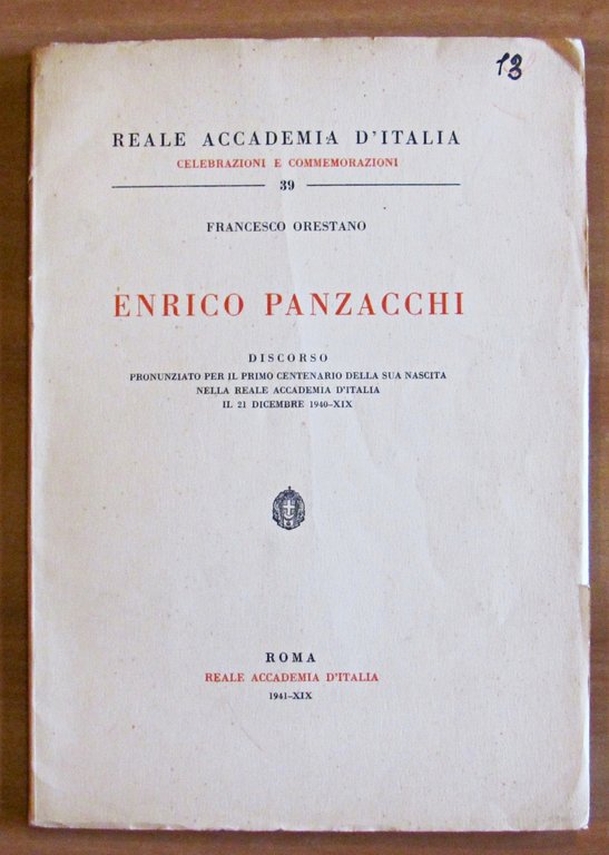 ENRICO PANZACCHI - Dedica Autografa