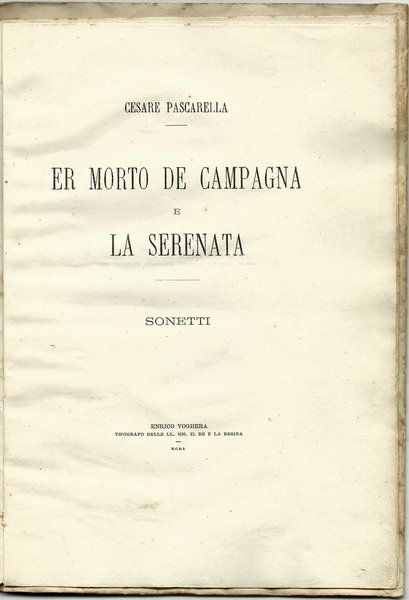 ER MORTO DE CAMPAGNA E LA SERENATA - SONETTI