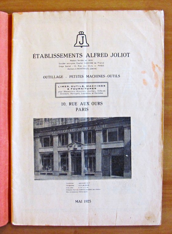 ETABLISSEMENTS ALFRED JOLIOT - OUTILLAGE, PETITES MACHINES, OUTILS