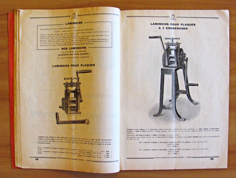 ETABLISSEMENTS ALFRED JOLIOT - OUTILLAGE, PETITES MACHINES, OUTILS