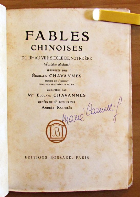 FABLES CHINOISES DU III AU VIII SIECLE DE NOTRE ERE