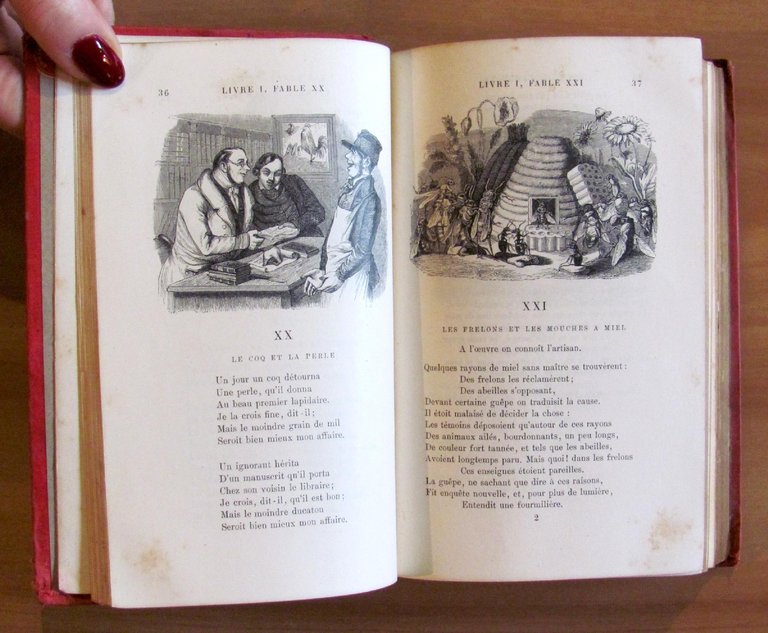 FABLES DE LA FONTAINE, 1887 con 240 ill. di GRANDVILLE