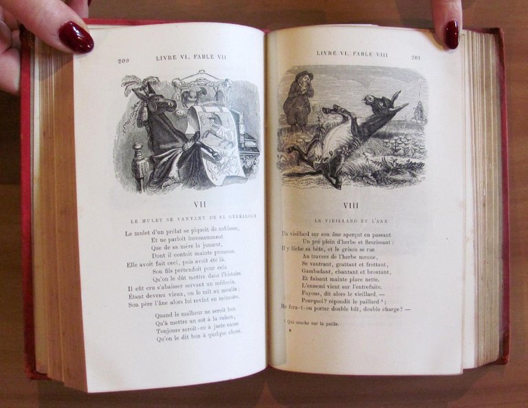 FABLES DE LA FONTAINE, 1887 con 240 ill. di GRANDVILLE