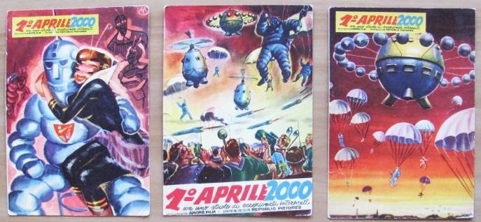 Fantascienza. 1^ Aprile 2000. 3 Cartoline Pubblicitarie Film