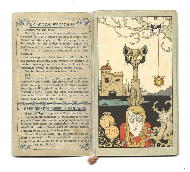 FANTASIA Calendarietto da Barbiere, 1913 - ill RUBINO con PINOCCHIO