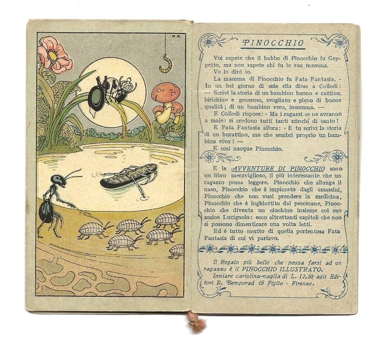 FANTASIA Calendarietto da Barbiere, 1913 - ill RUBINO con PINOCCHIO