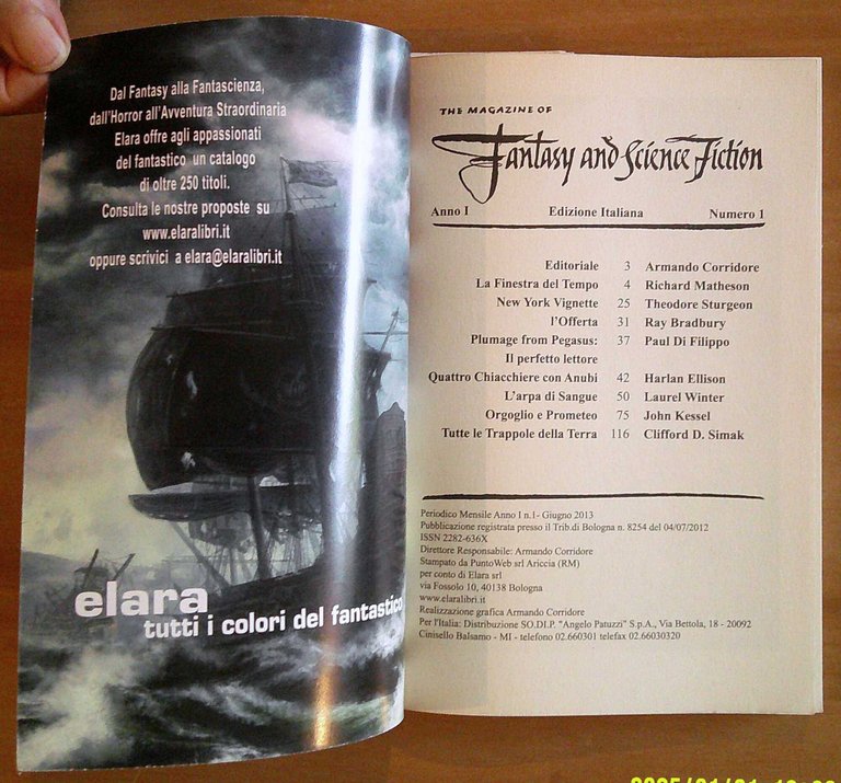 FANTASY &amp; SCIENCE FICTION - Anno i NUMERO 1, I …
