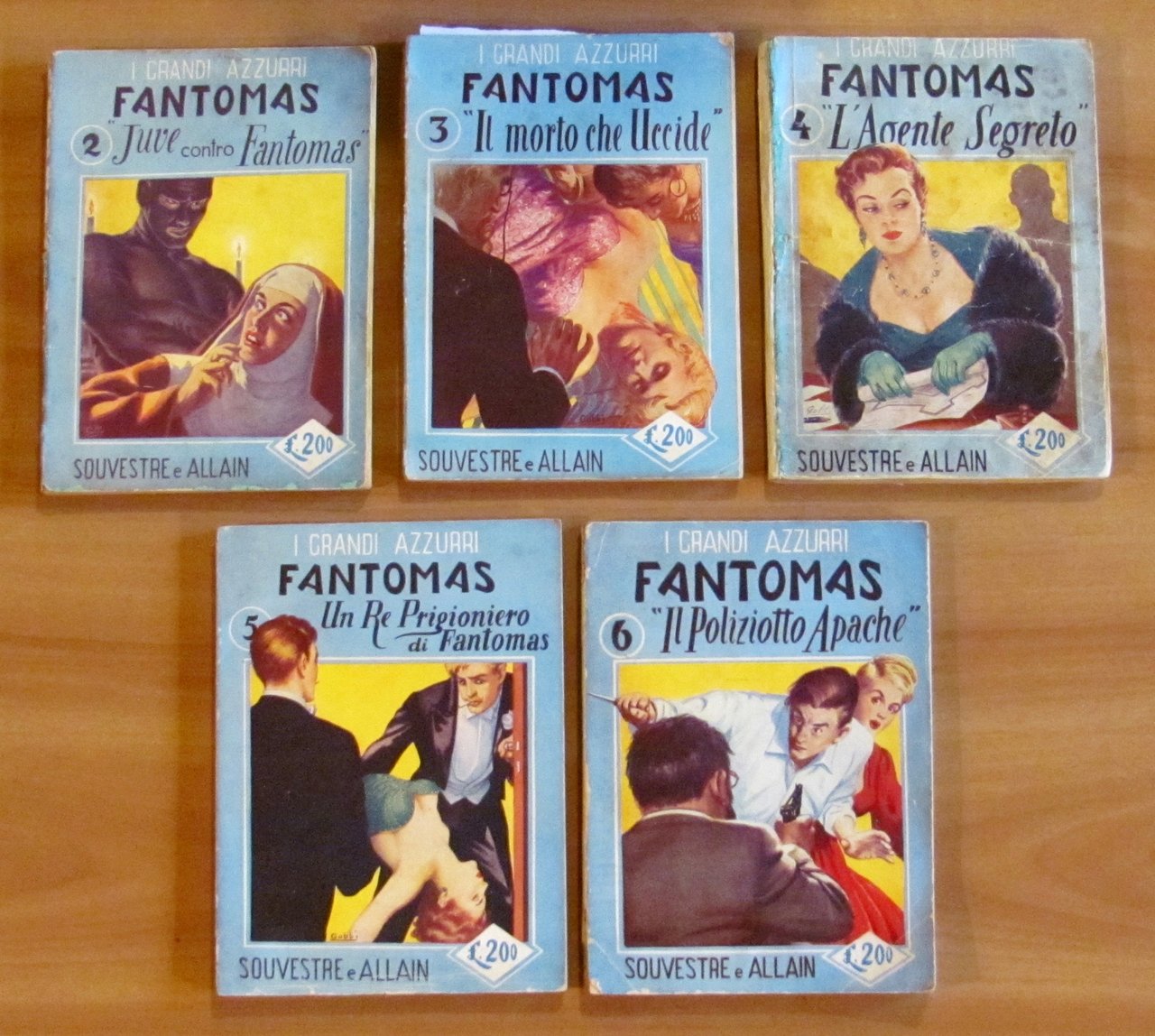 FANTOMAS - I Grandi Azzurri - Lotto N.2/6, 1954