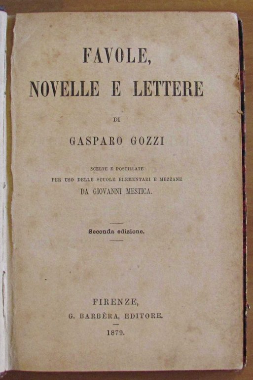FAVOLE, NOVELLE E LETTERE, 1879 | Immagine Gallery 2