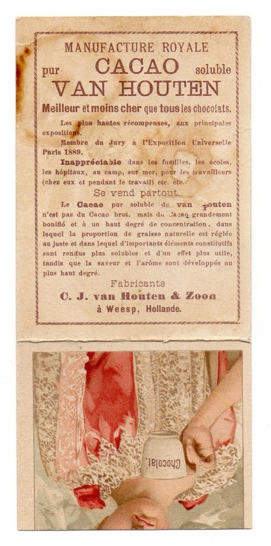 FIGURINA ANIMATA - CACAO VAN HOUTEN primi '900 - DONNA