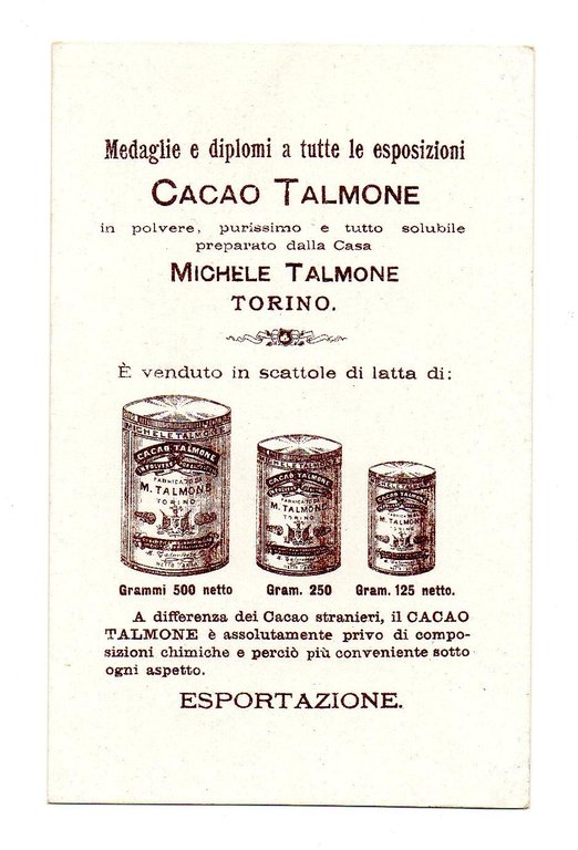 FIGURINA CIOCCOLATO e CACAO TALMONE - Fiorellini