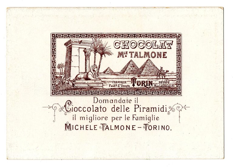 FIGURINA CIOCCOLATO TALMONE - Il Cioccolato delle Piramidi - ANGELI …