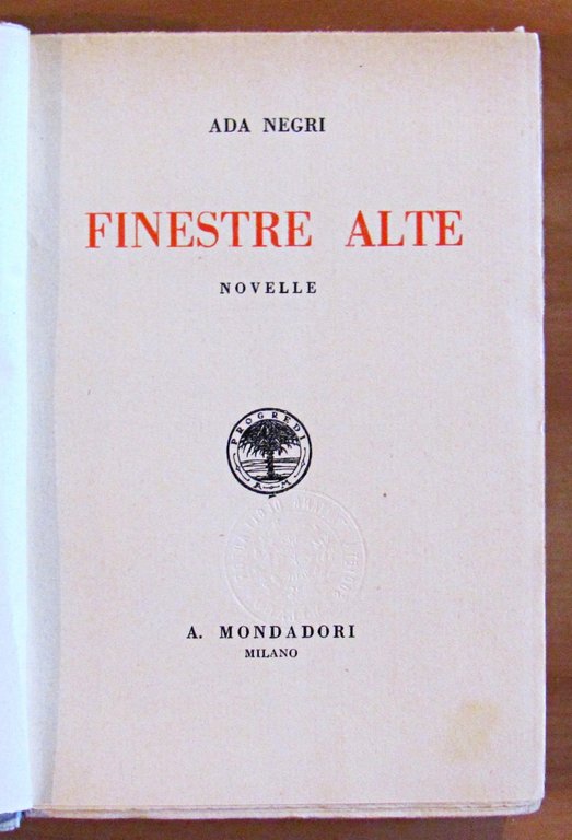 FINESTRE ALTE - Collana I Libri Azzurri N.49