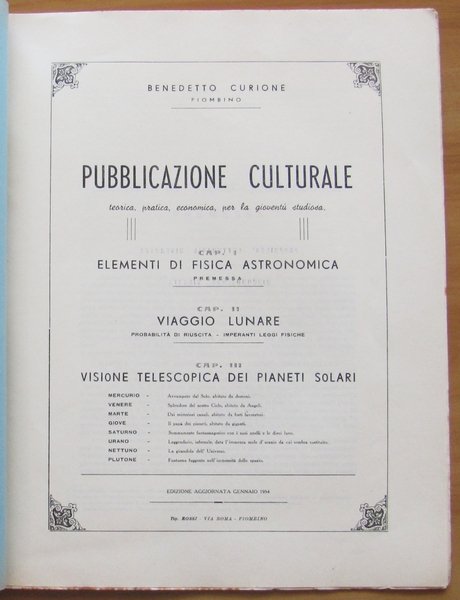 FISICA CELESTE - VIAGGIO LUNARE - VISIONI PLANETARIE COLLANA PUBBLICAZIONE …