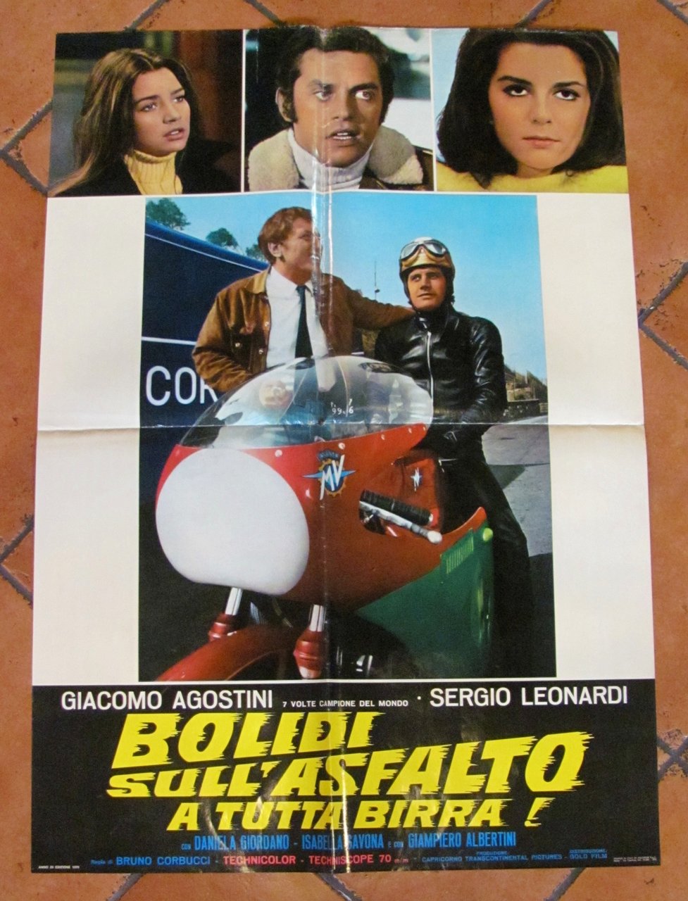 Fotobusta BOLIDI SULL'ASFALTO A TUTTA BIRRA, 1970 con AGOSTINI (Campione …