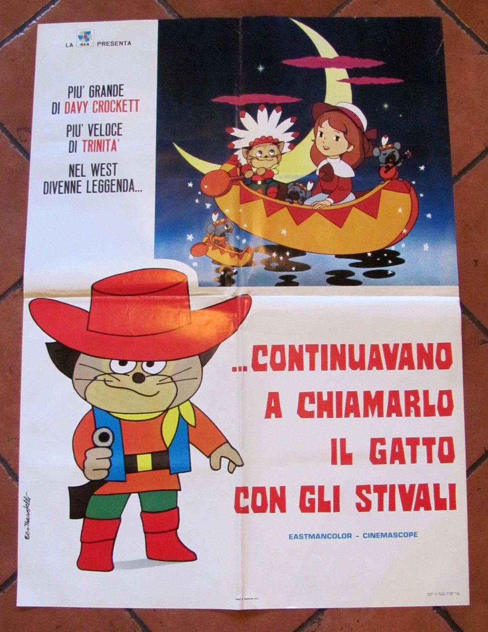 Fotobusta CONTINUAVANO A CHIAMARLO IL GATTO CON GLI STIVALI, 1972 …