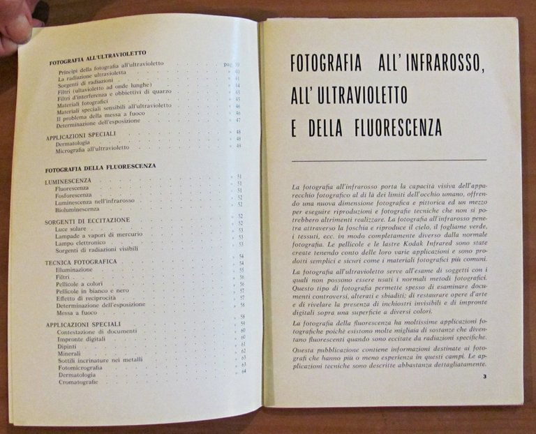 FOTOGRAFIA all'INFRAROSSO, all'ULTRAVIOLETTO e della FLUORESCENZA, 1970