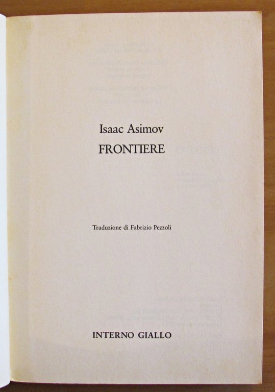 FRONTIERE - Collana Interni Non Fiction, I ed. 1992