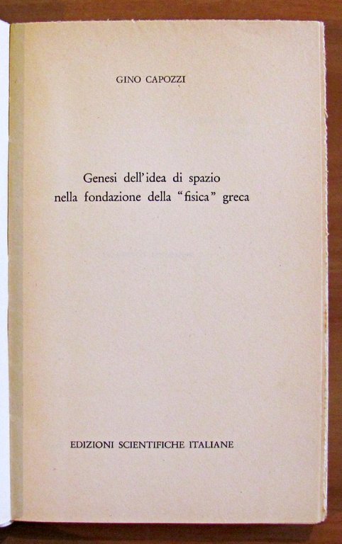 GENESI DELL'IDEA DI SPAZIO