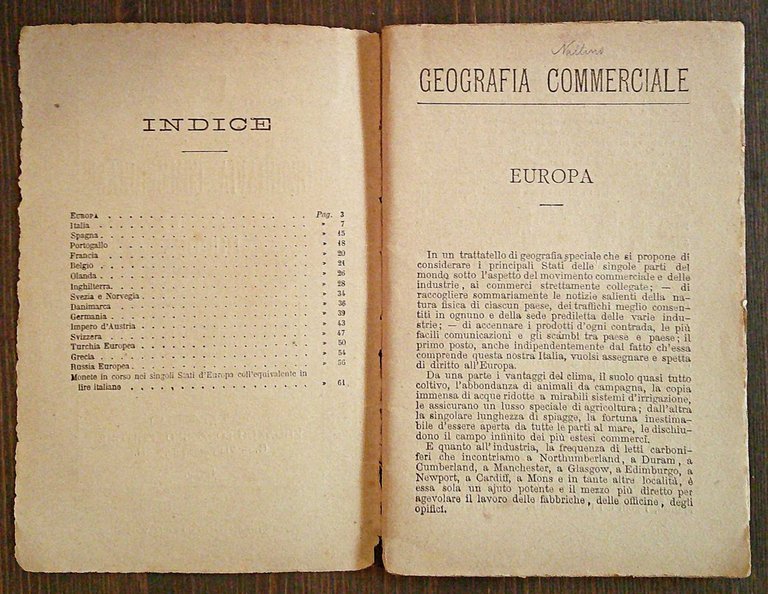 GEOGRAFIA COMMERCIALE - EUROPA - Biblioteca del Popolo, 1879