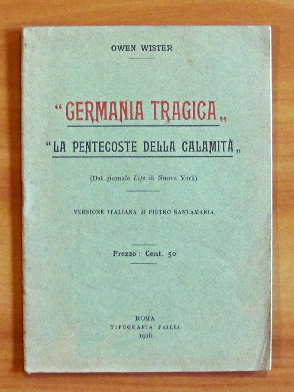 GERMANIA TRAGICA: LA PENTECOSTE DELLA CALAMITA'