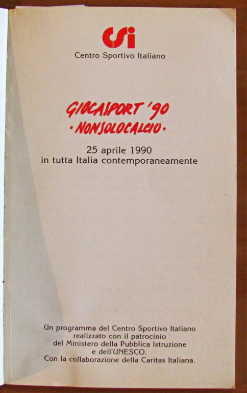 GIOCASPORT '90 - Nonsolocalcio - Suppl. al N.3 Marzo 1990 …