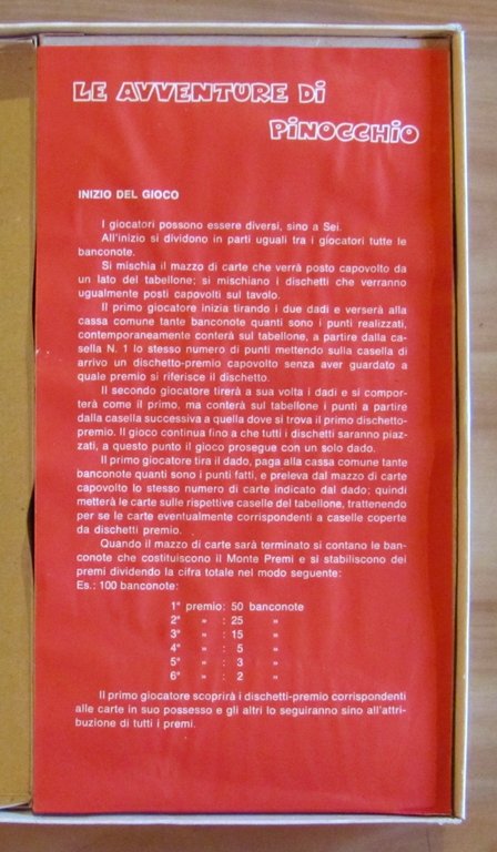 Gioco da Tavolo LE AVVENTURE DI PINOCCHIO, anni '70 - …