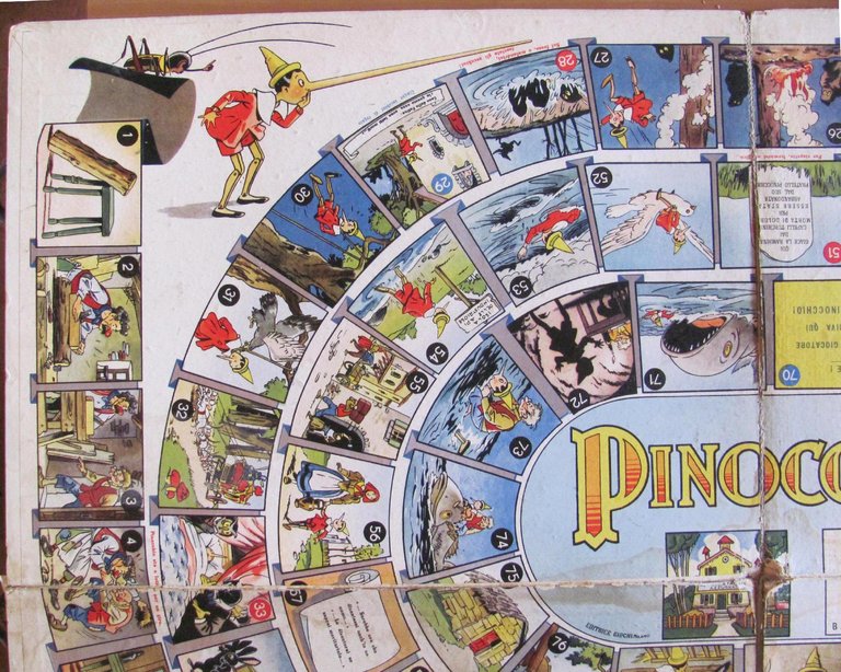 Gioco dell'Oca PINOCCHIO - 1947 - Grande Tabellone ill. SGRILLI