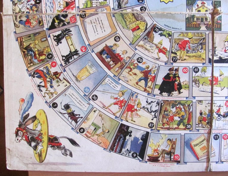 Gioco dell'Oca PINOCCHIO - 1947 - Grande Tabellone ill. SGRILLI