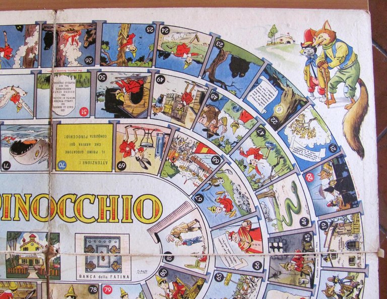 Gioco dell'Oca PINOCCHIO - 1947 - Grande Tabellone ill. SGRILLI