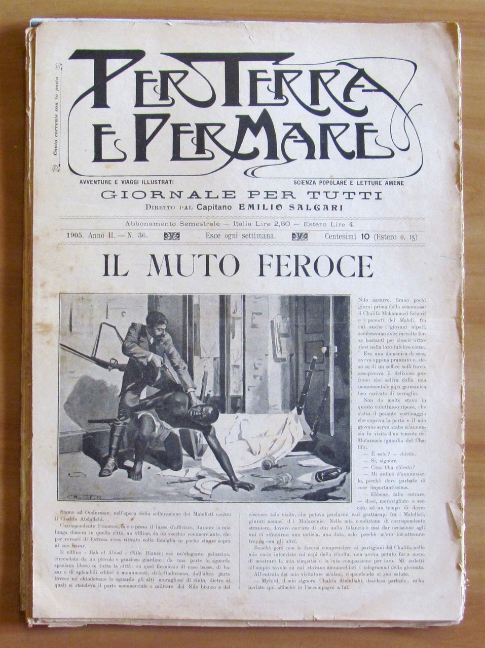 Giornale PER TERRA E PER MARE Diretto da SALGARI, 1905 …