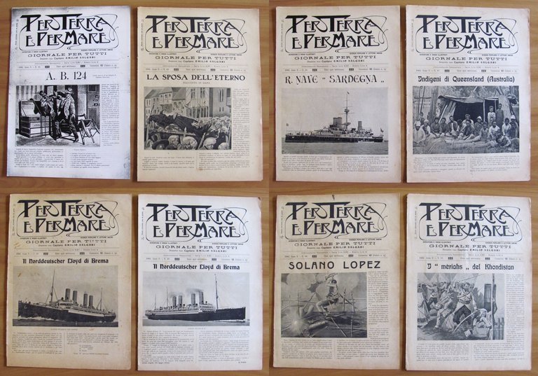 Giornale PER TERRA E PER MARE Diretto da SALGARI, 1905 …