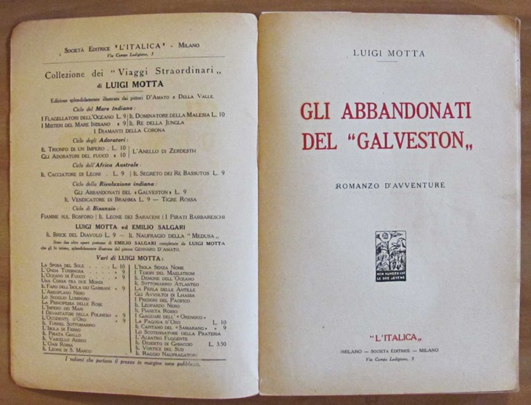 GLI ABBANDONATI DEL GALVESTON, 1923 - ill. DELLA VALLE
