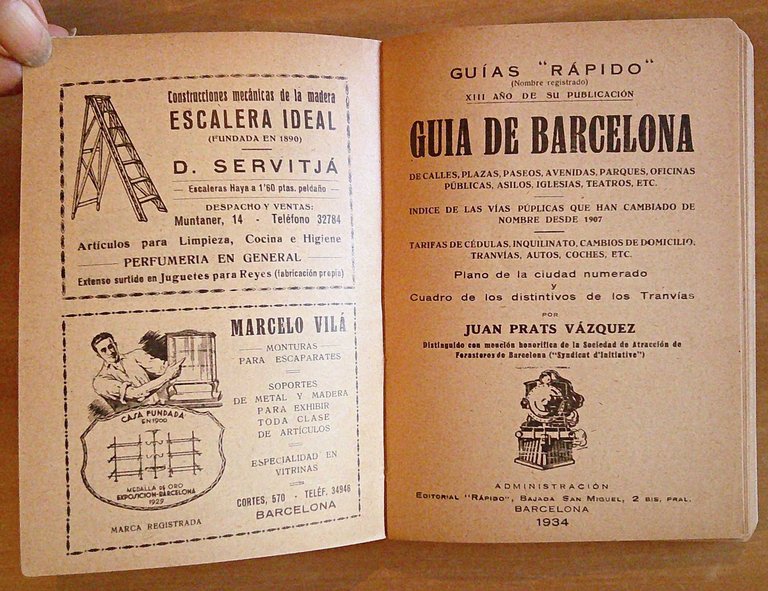 GUIA DE BARCELONA, 1934 - Coll. Guias Rapido - Illustrata