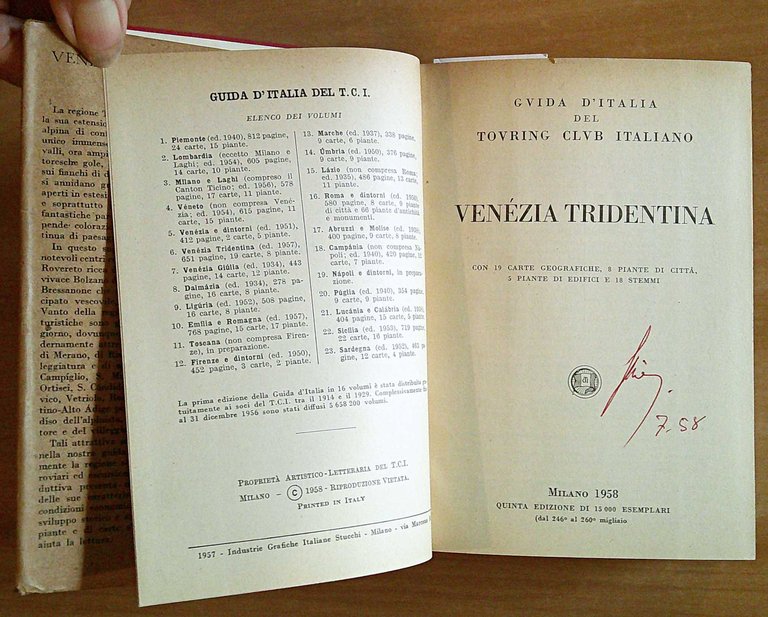 Guida d'Italia VENEZIA TRIDENTINA - Touring Club Italiano, 1958