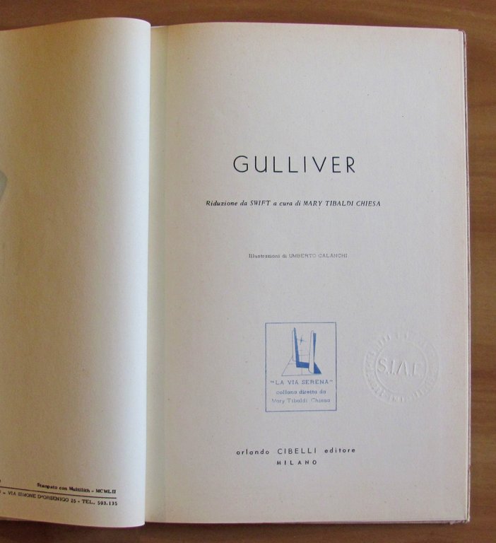 GULLIVER - Coll. La Via Serena - Serie Blu, 1952 …