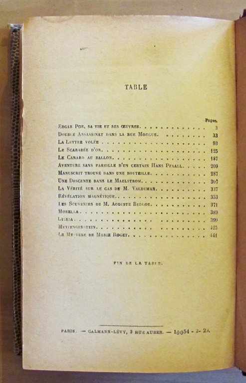 HISTOIRES EXTRAORDINAIRES - Tradution de CHARLES BAUDELAIRE