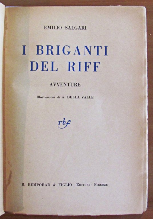 I BRIGANTI DEL RIFF, 1928 - ill. DELLA VALLE