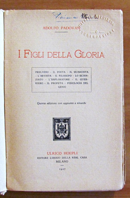 I FIGLI DELLA GLORIA - Fisiologia del Genio