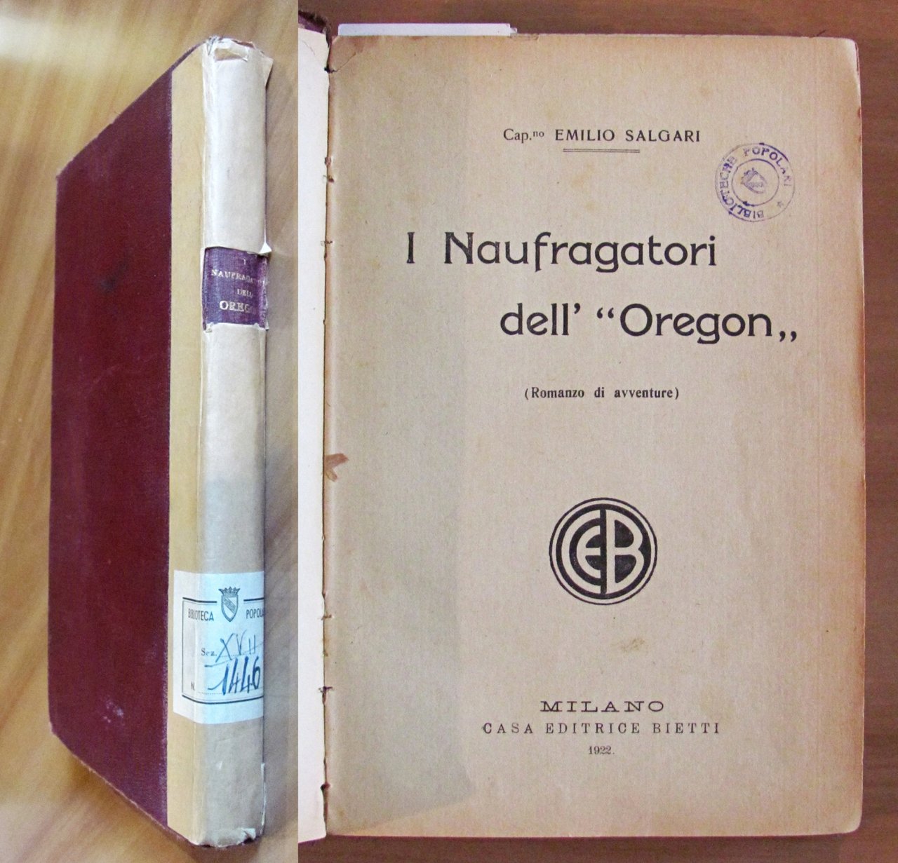 I NAUFRAGATORI DELL'OREGON, 1922 ill. BRUSA - Biblioeche Popolari