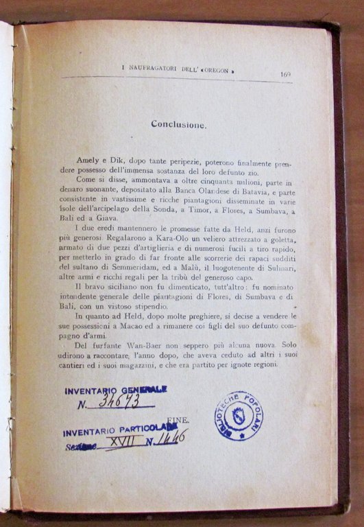 I NAUFRAGATORI DELL'OREGON, 1922 ill. BRUSA - Biblioeche Popolari