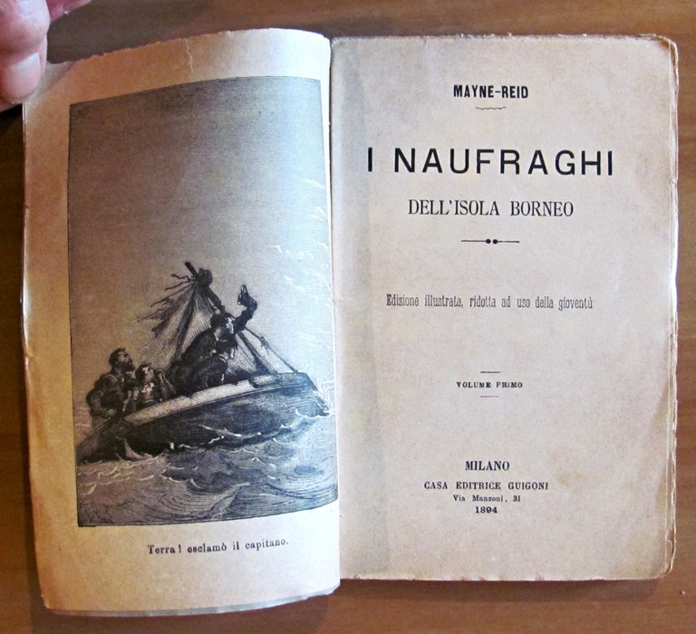 I NAUFRAGHI DELL'ISOLA BORNEO - 2 Volumi Completo, 1894