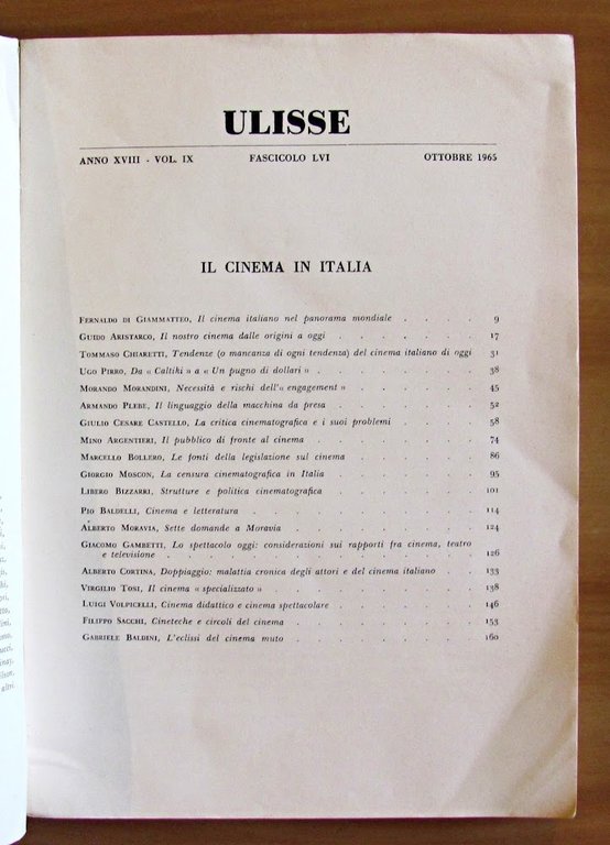 I PROBLEMI DI ULISSE - IL CINEMA IN ITALIA