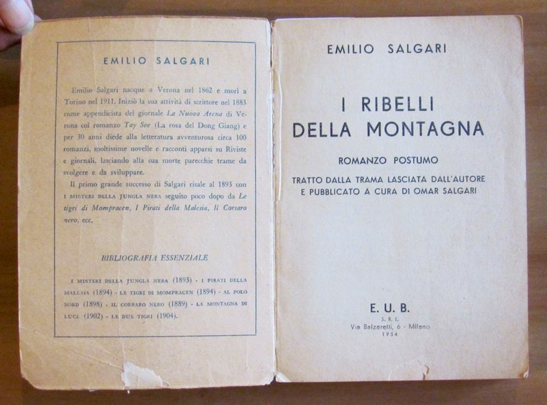 I RIBELLI DELLA MONTAGNA - Bibioteca del Ragazzo N.1, 1954