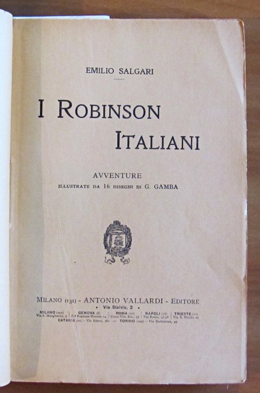 I ROBINSON ITALIANI, 1927 - ill. GAMBA