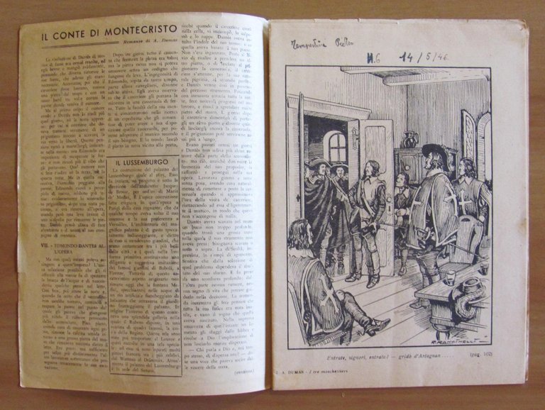 I TRE MOSCHETTIERI - Fascicoli sciolti 1/5+7 del 1946