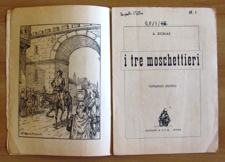 I TRE MOSCHETTIERI - Fascicoli sciolti 1/5+7 del 1946